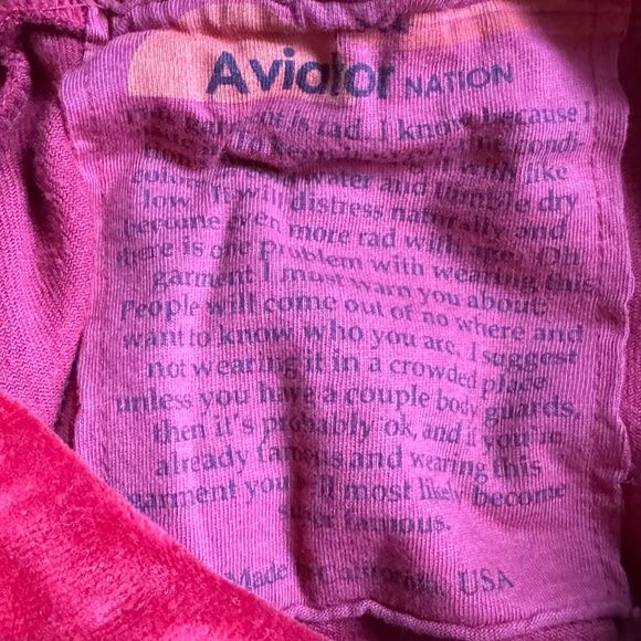 AVIATOR NATION VELVET RELAXED PULLOVER HOODIE - RED - Picture 5 of 6